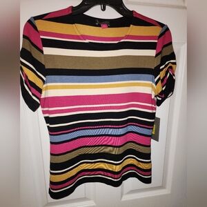 Vince Camuto Oasis Striped Knit Tee
